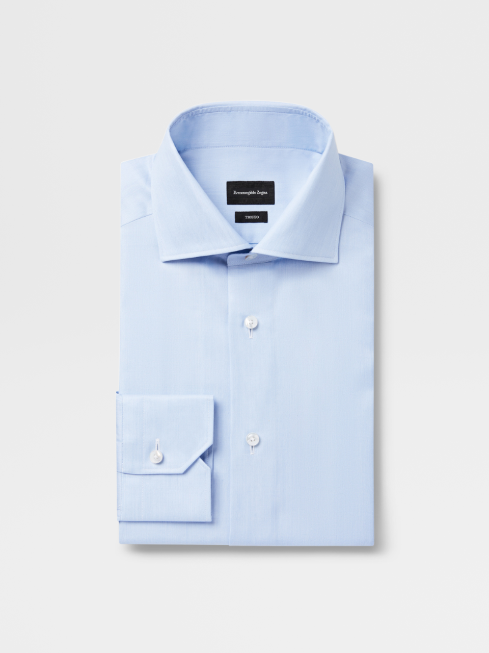 Light Blue Trofeo™ Cotton Tailoring Shirt, Milano Regular Fit